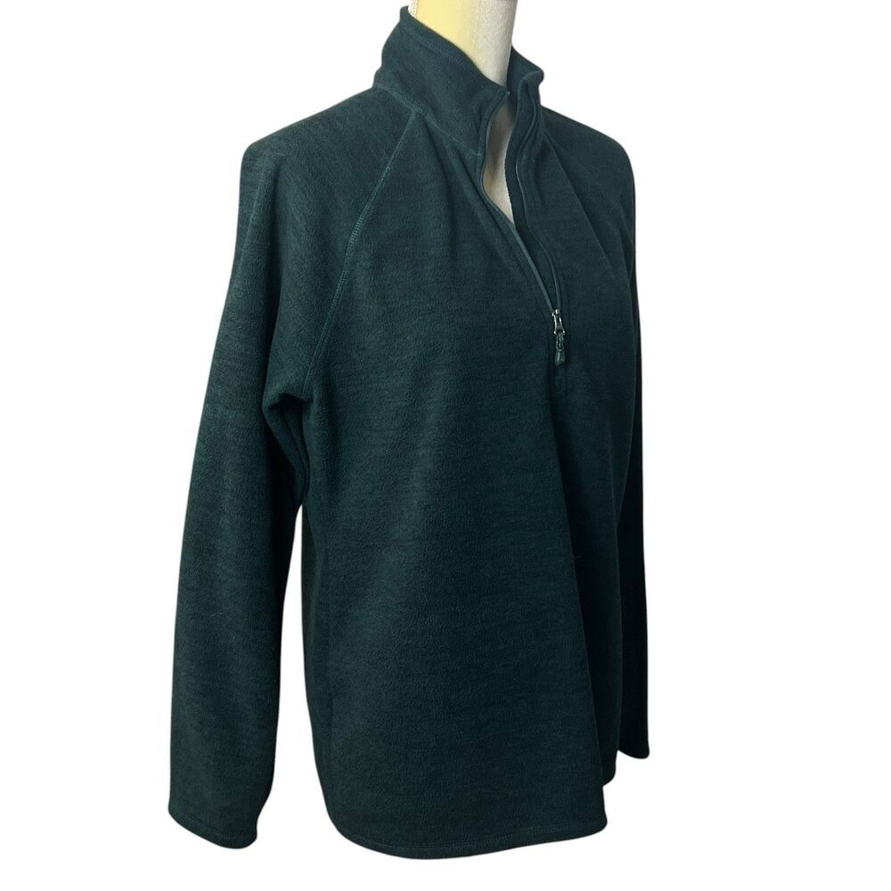 Eddie Bauer Women's Quarter Zip Fleece Pullover Sweater Dark Green Size Large - Picture 7 of 8